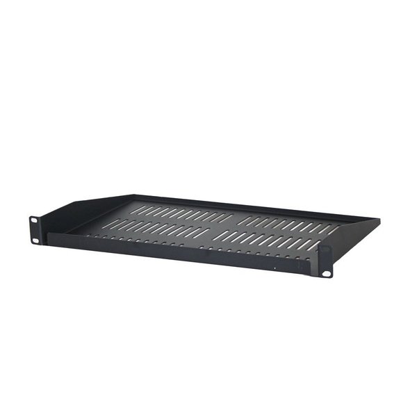 Quest Mfg Single-Sided Vented Cantilever Shelf, 1U, 19" x 12"D, Black ES0219-0112